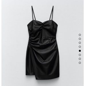 Zara black faux leather mini dress